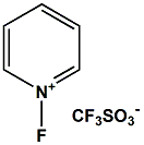 Chemical diagram for N-Fluoropyridinium triflate Cas # 107263-95-6